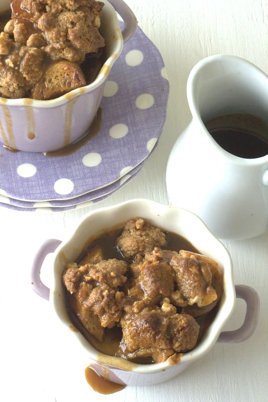Peanut Butter and Caramel Bread Pudding via DeliciouslyOrganic.net