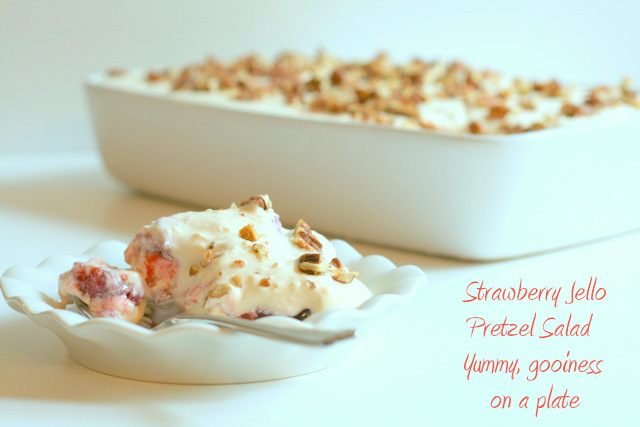 Strawberry Jello Pretzel Salad via DeliciouslyOrganic.net