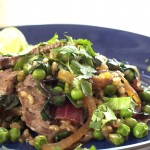 Thumbnail image for Stir-Fried Brown Rice with Sliced Sirloin Steak and Peas