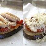 Thumbnail image for Roasted Eggplant with Bell Peppers, Chicken and Mozzarella