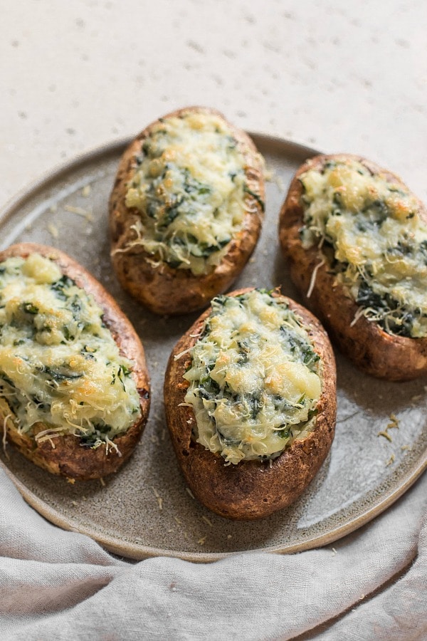Twice Baked Spinach Potatoes