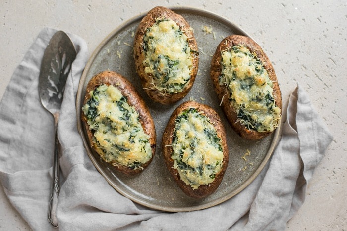 Twice Baked Spinach Potatoes