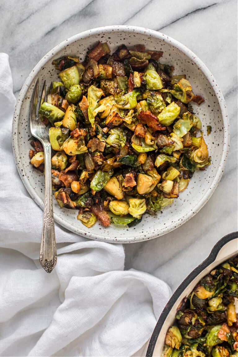 Brussels Sprouts and Bacon Hash Deliciously Organic