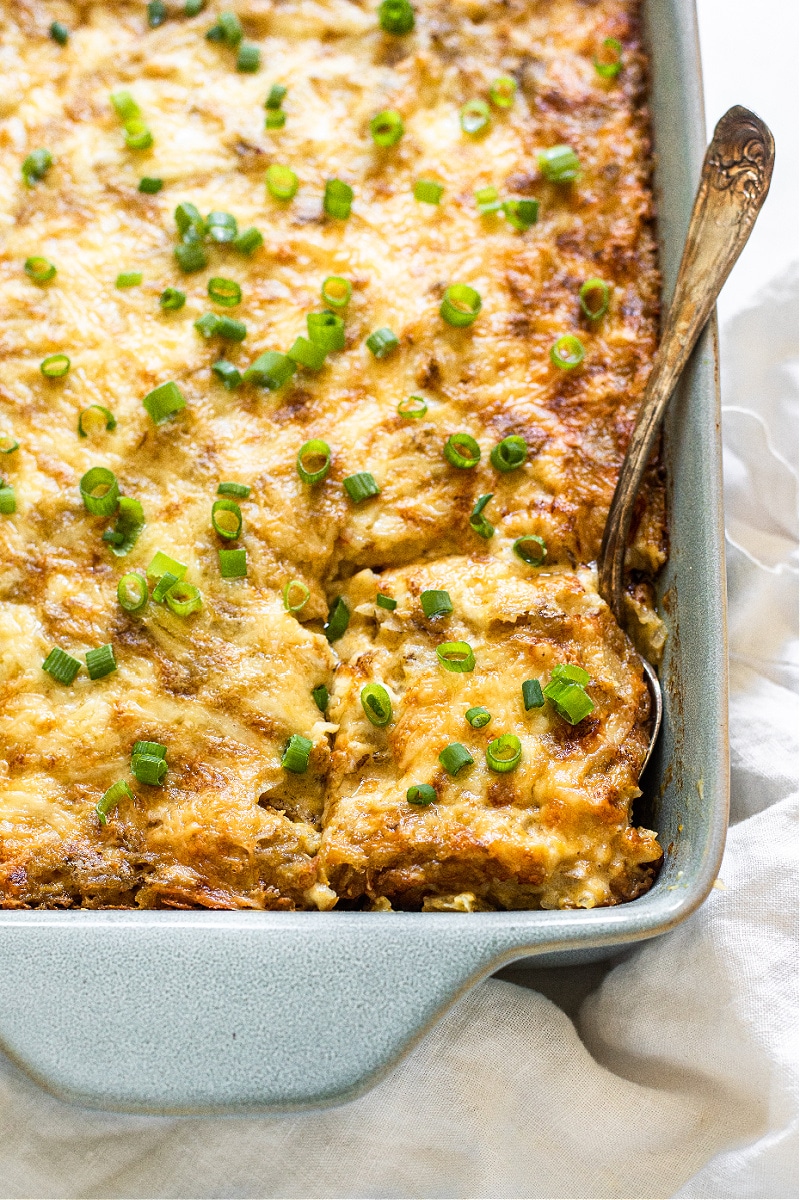 Homemade Cheesy Hashbrown Casserole (gluten-free)