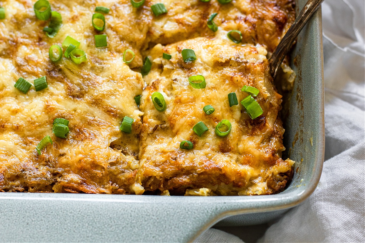 Homemade Cheesy Hashbrown Casserole (gluten-free)