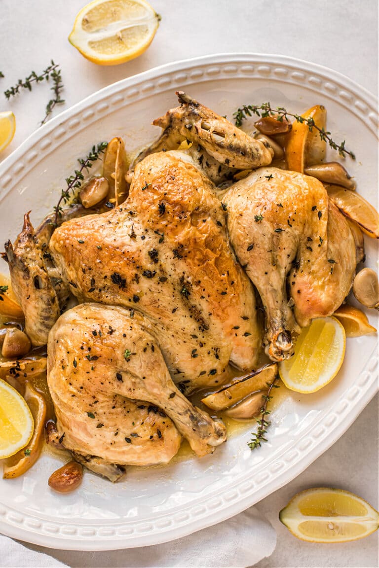 Slow-Roasted Garlic and Lemon Chicken - Deliciously Organic