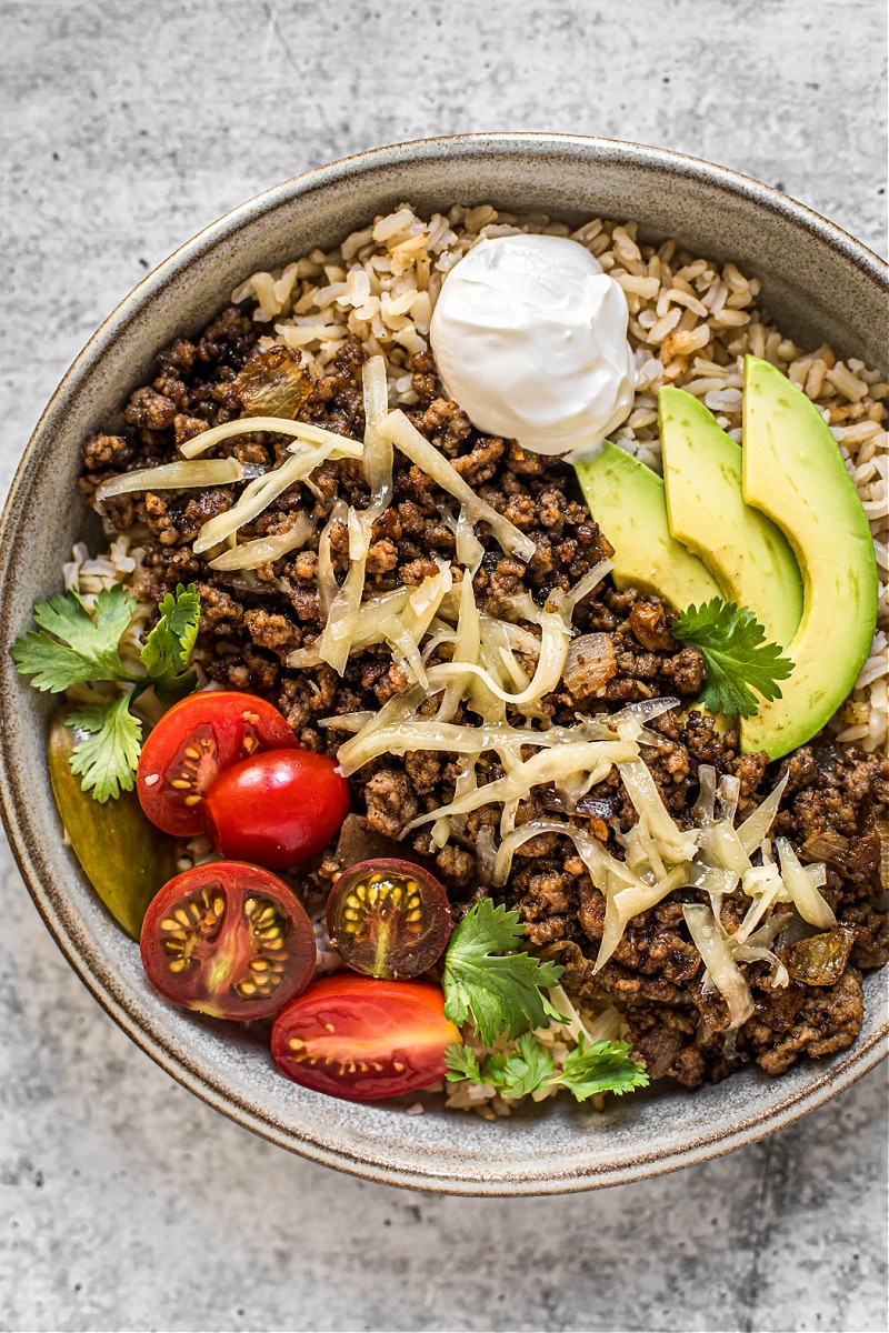 Beef Taco Rice Bowl Recipe