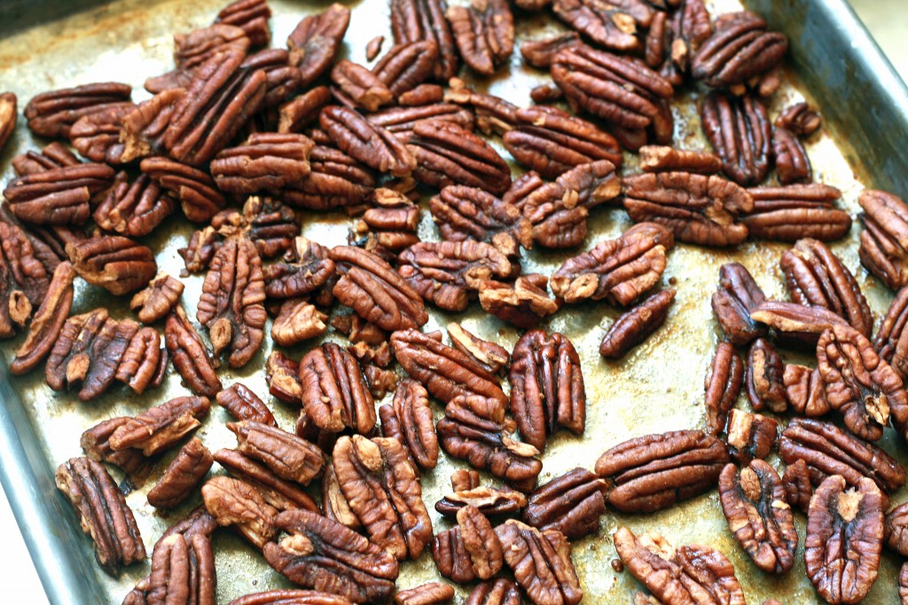 Sweet crispy pecans are a perfect addition to any lunch or snack! This recipe can be adapted using any nut you choose.