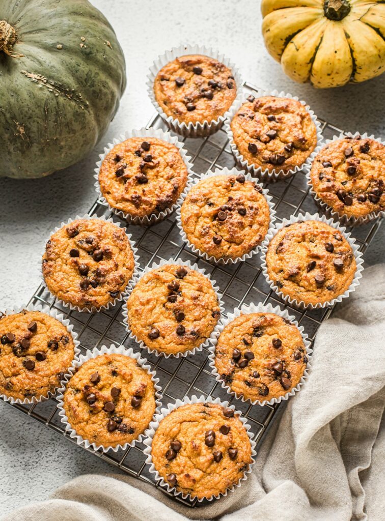 Pumpkin Muffins with Chocolate Chips (Grain Free, Paleo, Primal)