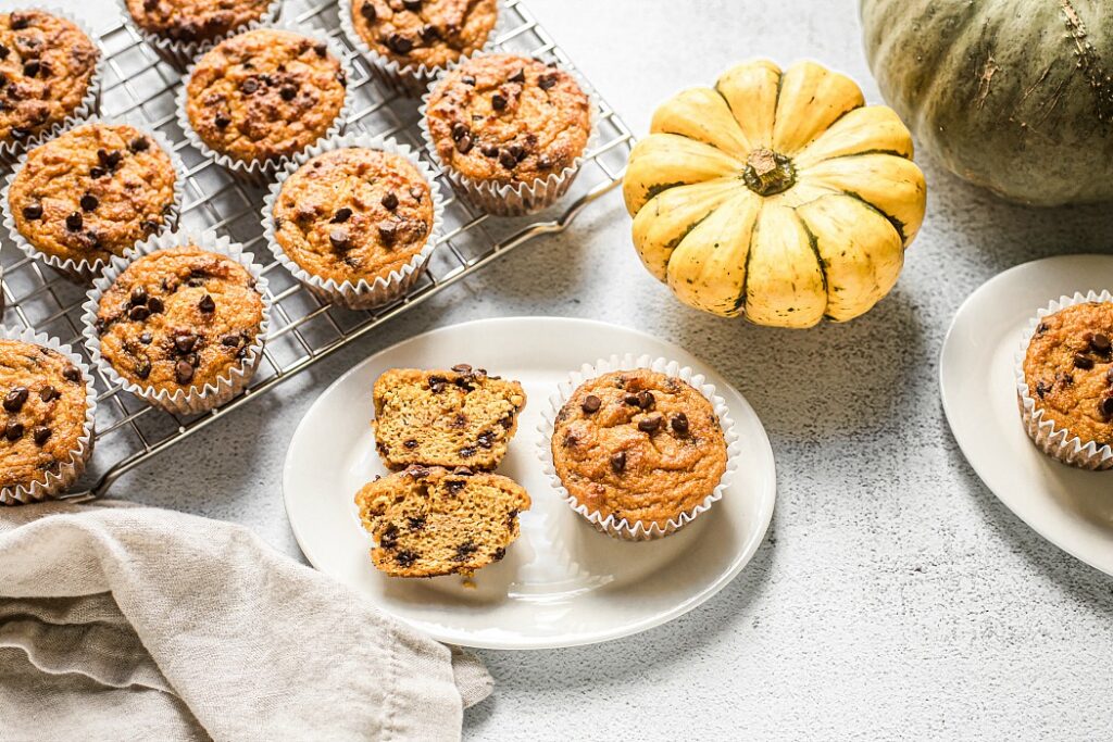 Pumpkin Muffins with Chocolate Chips (Grain Free, Paleo)