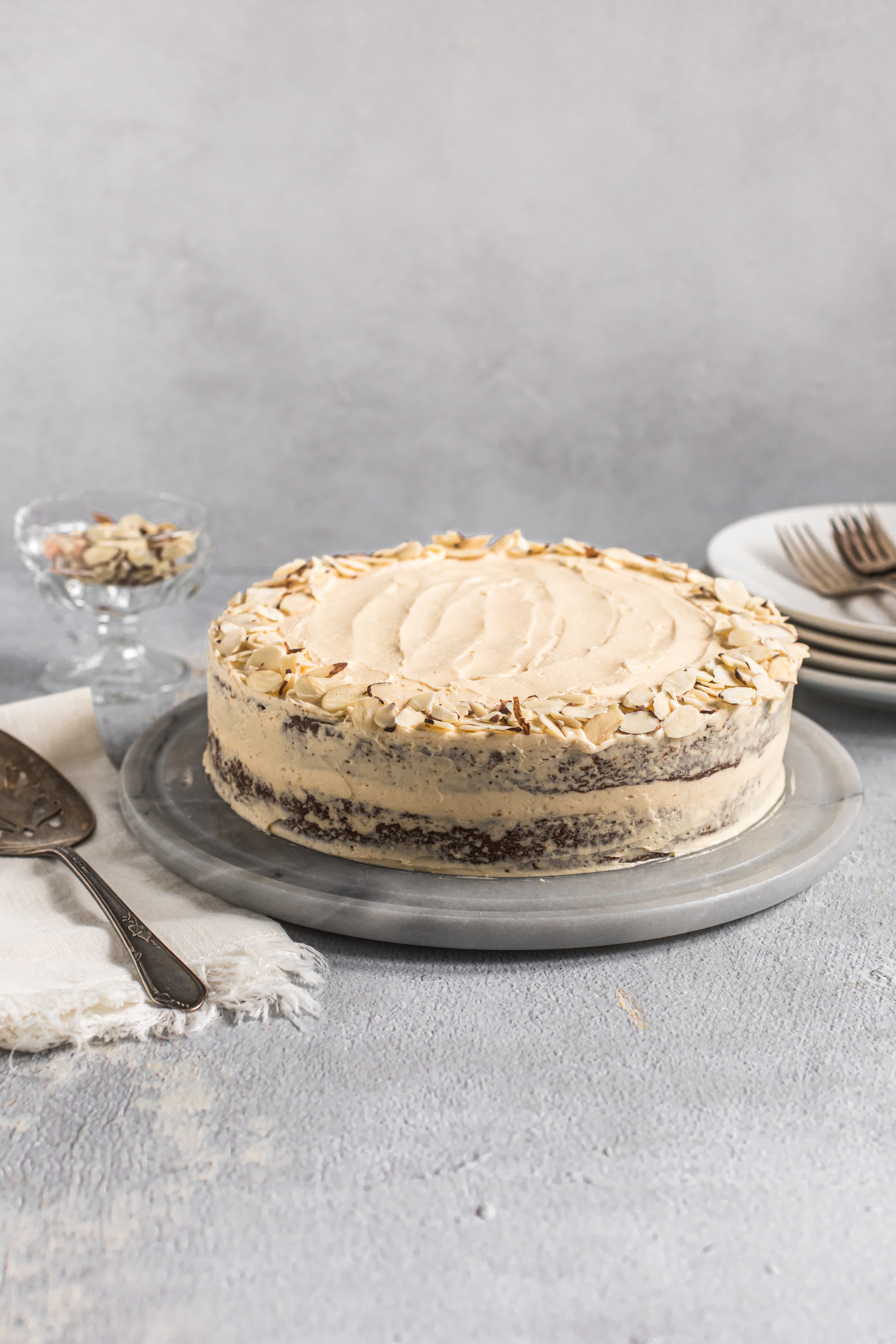 Almond Cake with Maple Buttercream