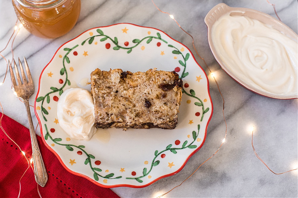 Bread Pudding with Chantilly Cream (Gluten- Free)