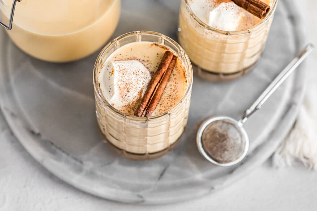 Homemade Eggnog Recipe (with easy dairy-free option)