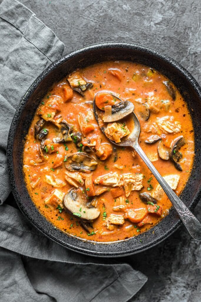 Creamy Chicken, Tomato and Vegetable Soup