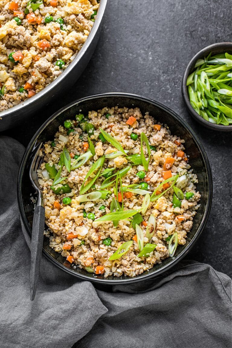 Chicken and Cauliflower Fried Rice (Grain Free, Paleo)