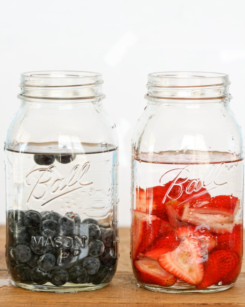 One of my favorite ways to preserve the flavors of summer is with infused vodka and other spirits. I generally use about 1 cup of fruit to 2 cups of spirits. You can increase this ratio if you like a stronger flavor.