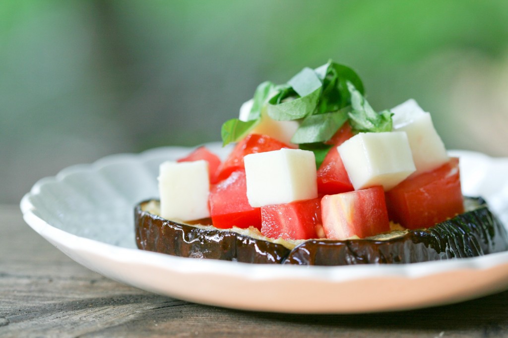 Roasted Eggplant with Mozzarella, Tomatoes and Basil via DeliciouslyOrganic.net #grainFree