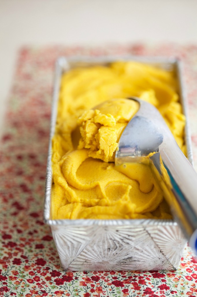 Pumpkin ice cream with crushed homemade graham crackers sprinkled overtop. Pure, fall bliss in a bowl.