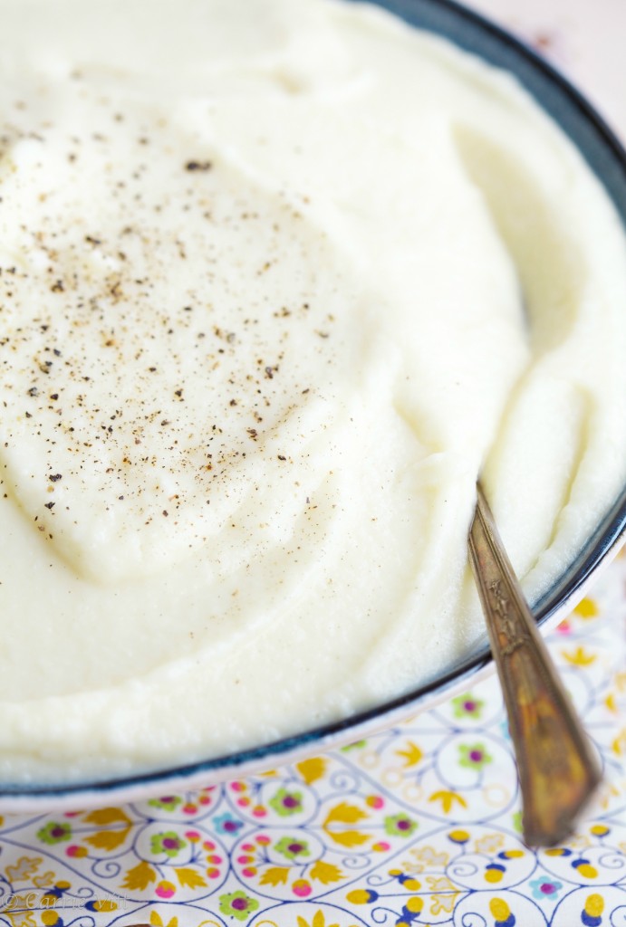 Mashed Cauliflower - maybe not a fancy dish, but a welcome one. Creamy and buttery, but without all the carbs.