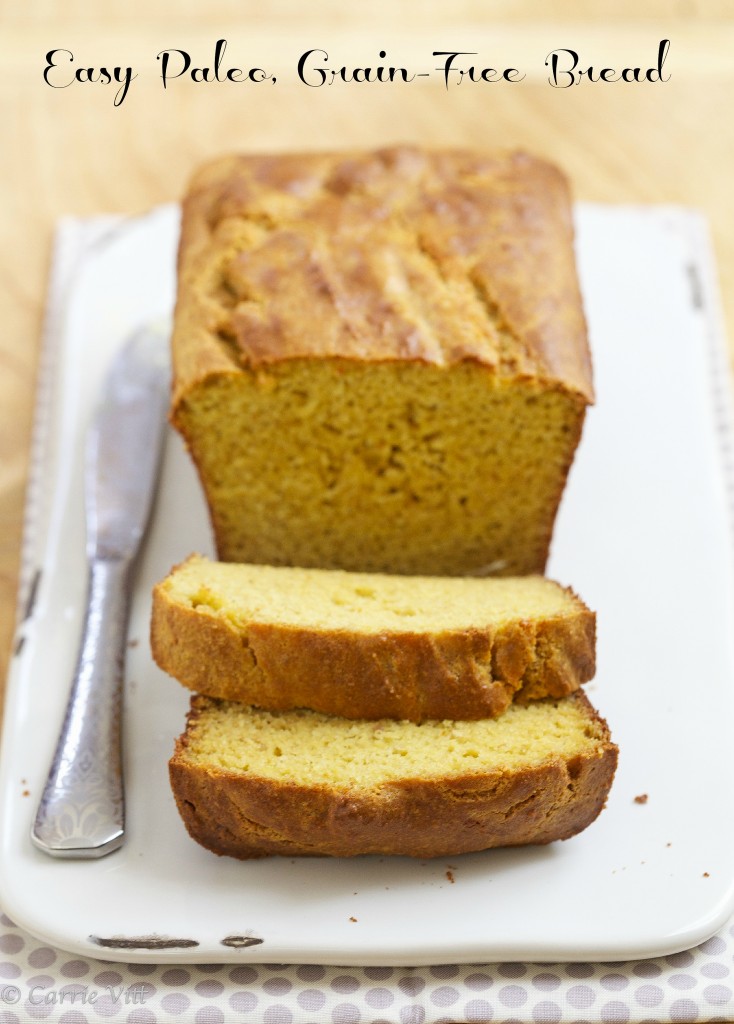 This grain free bread a great addition to dinner, a sandwich, or as a foundation for sweets like bread pudding. Perfect for a paleo lunch!