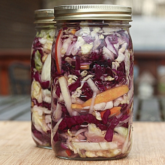 Fermented foods, such as this sauerkraut, are healthy for everyone, but the high concentration of natural probiotics they contain makes them particularly beneficial for people who have issues with their digestion.