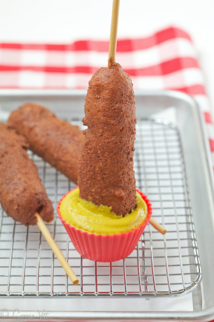 A few tips when making corn dogs - It’s best to use room temperature hotdogs & sturdy sticks, and heat the tallow to the right temperature before frying.