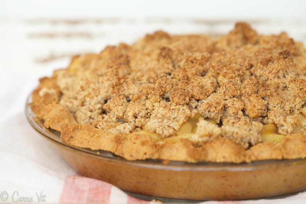 My favorite apple pie delivers a flaky crust, soft sweet cinnamon-wrapped apples and a lovely crunchy topping with just a touch of sea salt to balance out the sweetness.
