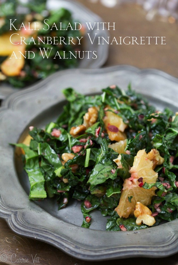 You can slightly saute the kale or leave it raw in this salad. You can change up the flavor of this salad by using other fruits, nuts or seeds, but I love the taste of the cranberries!