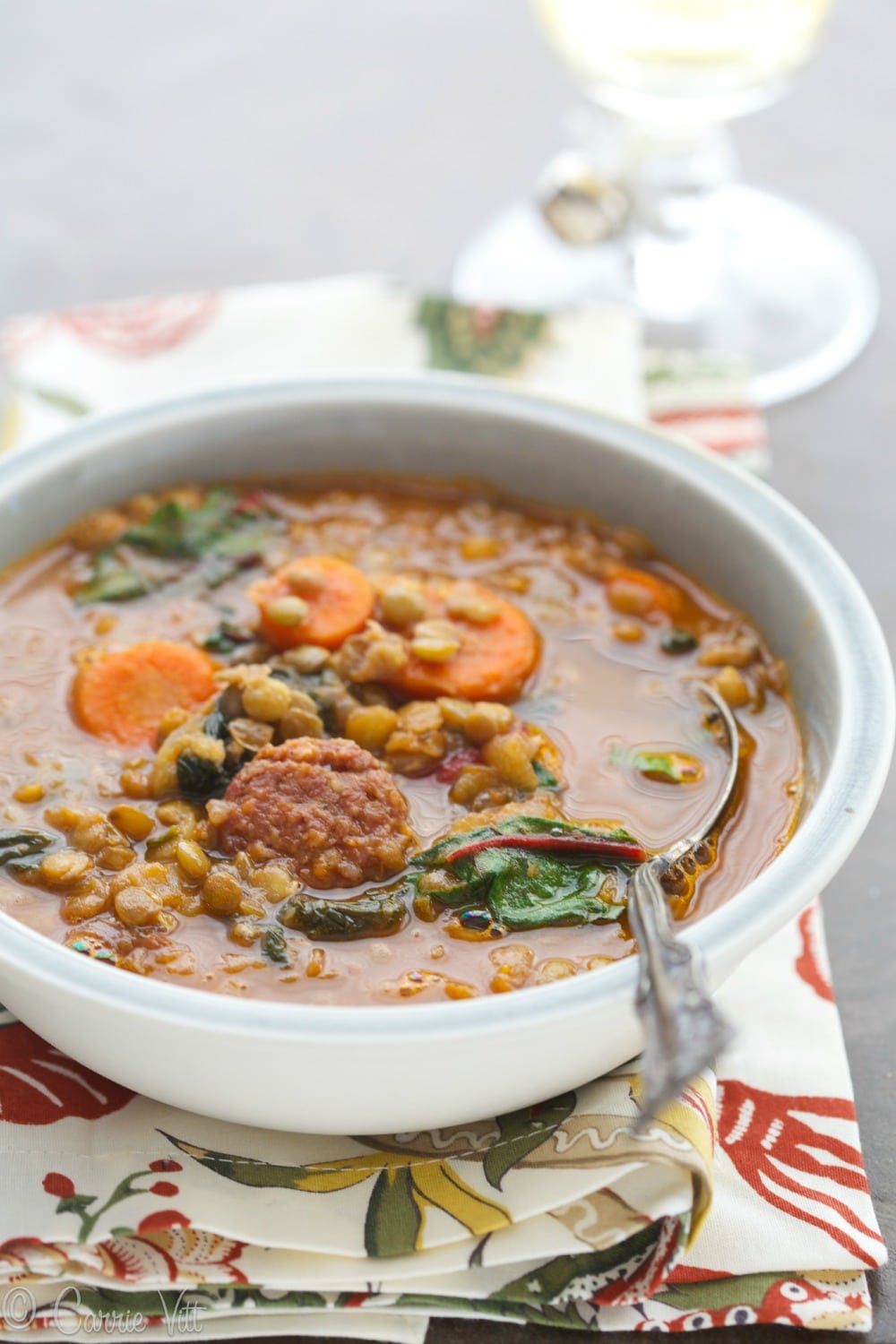 Lentil Soup with Swiss Chard and Sausage - Deliciously Organic