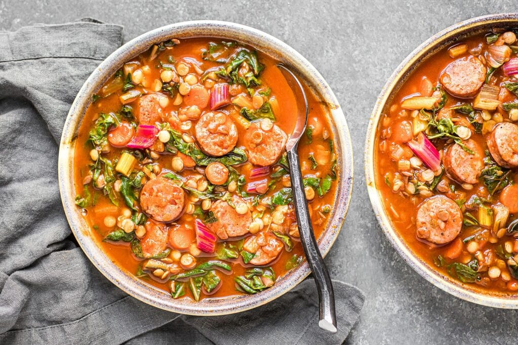 h*t I Bake: Lentil Soup made with Homemade Lamb Stock