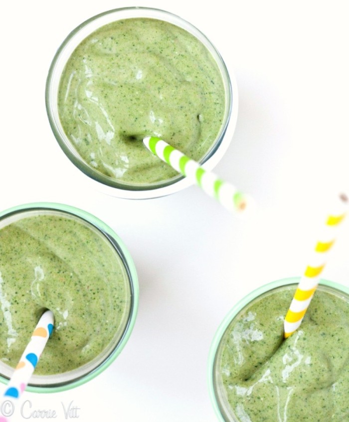 This is an incredibly nutrient-dense green smoothie that will keep you going for several hours. My kids love this smoothie and it makes for extra-creamy green popsicles.