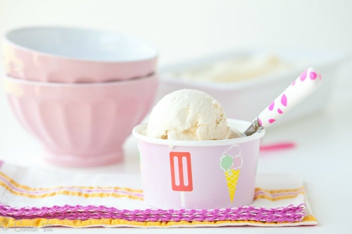 A homemade frozen yogurt that's very easy to assemble, only requires a few ingredients and is a nice way to cool off on a hot day.