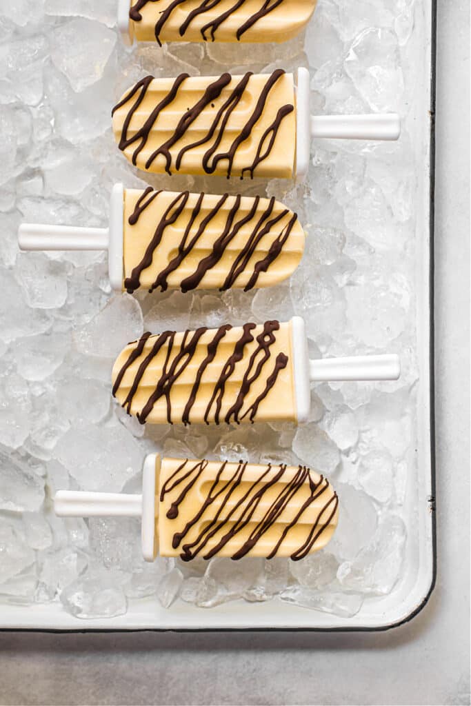 Vanilla Pudding Pops with Homemade Magic Shell