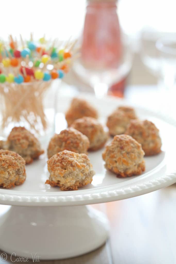 These grain free sausage balls are super easy to make! No Bisquick in sight! Sooo good!