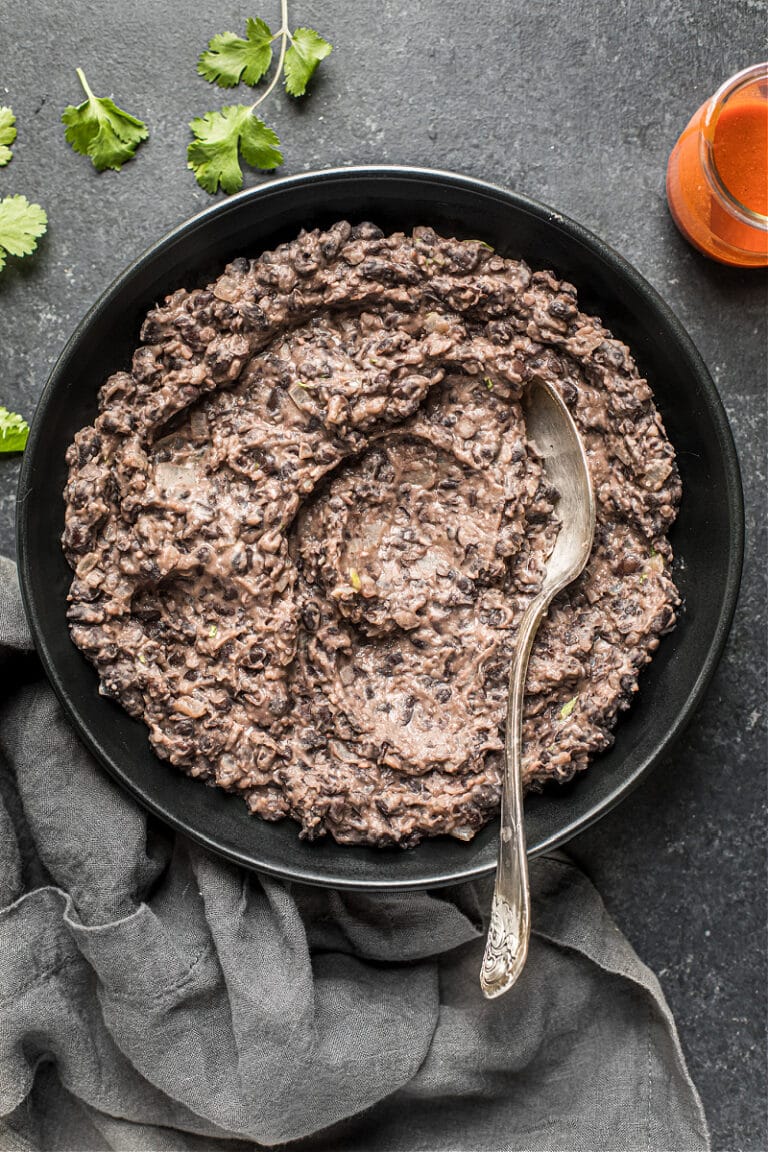 Refried Black Beans Recipe - Deliciously Organic