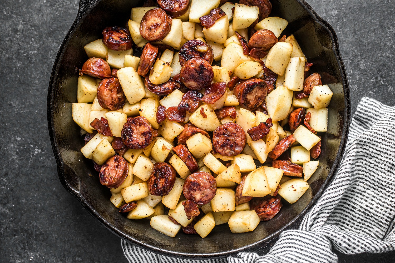 Apple, Bacon and Sausage Breakfast Skillet (Paleo)
