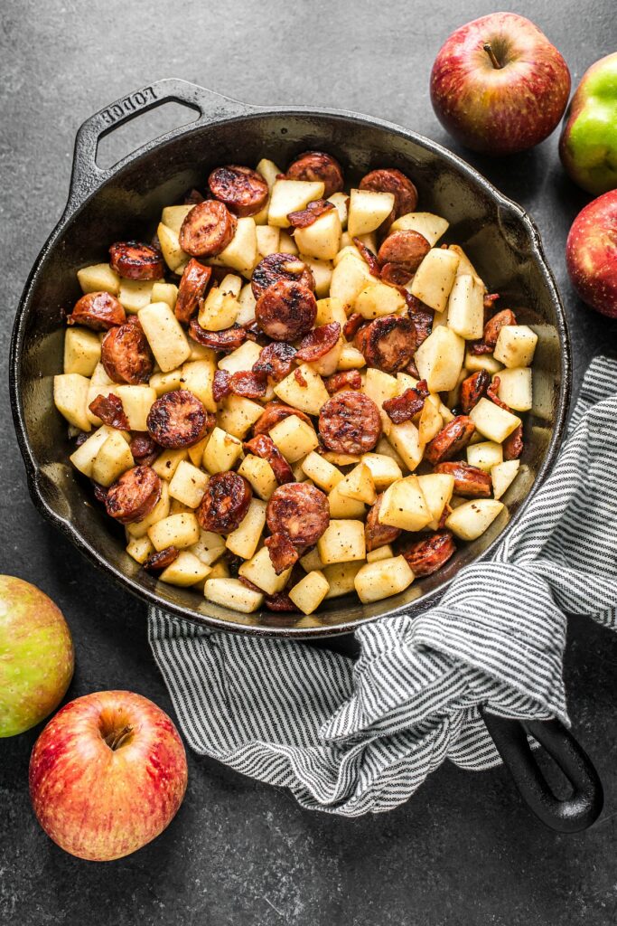 Apple, Bacon and Sausage Breakfast Skillet