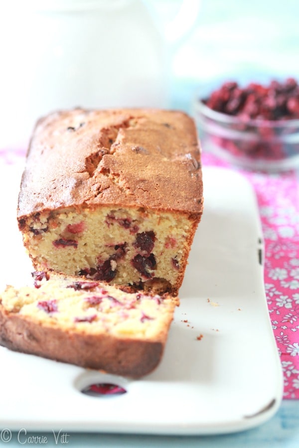 This subtly sweet Grain-Free Cranberry Bread arrives heavily scented with vanilla and dotted with tangy cranberries and can be served at breakfast or dessert.