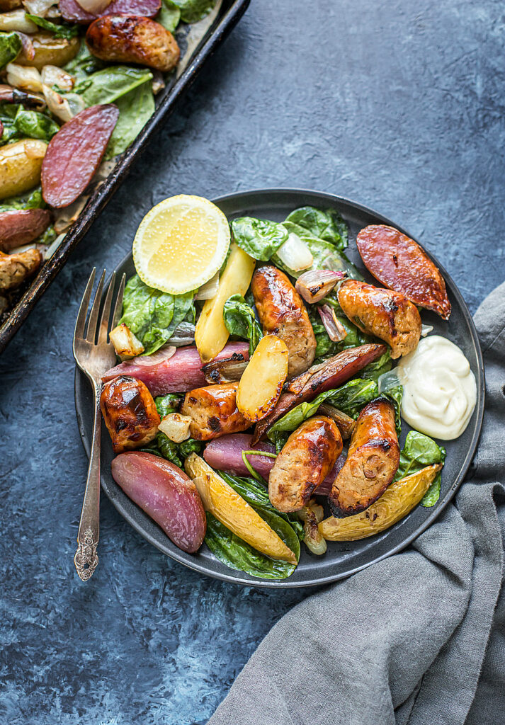 Sausage, Potato, and Spinach Sheet-Pan Dinner (Grain-Free)