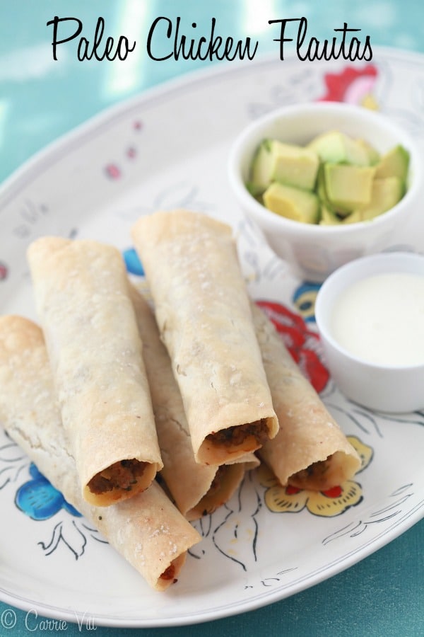 Paleo Chicken Flautas Recipe - Deliciously Organic