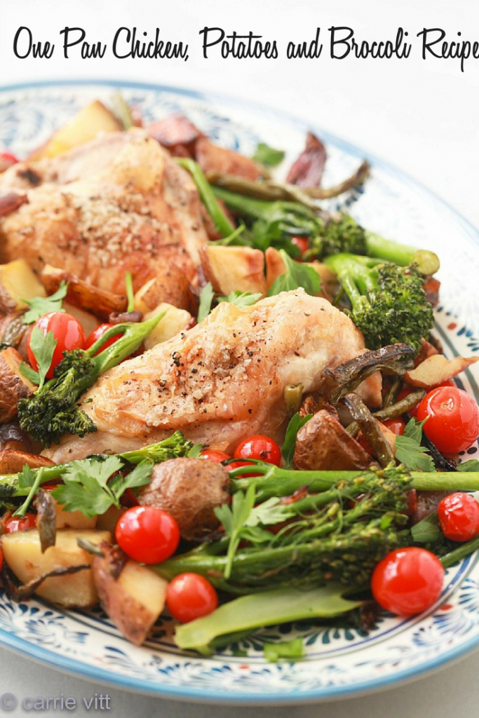 An easy one pan roasted chicken and vegetables recipe is a go-to on those busy evenings when you want dinner cooked all in one pan without any extra work.