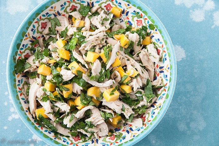 Thai Style Chicken Salad With Mango Recipe Deliciously Organic