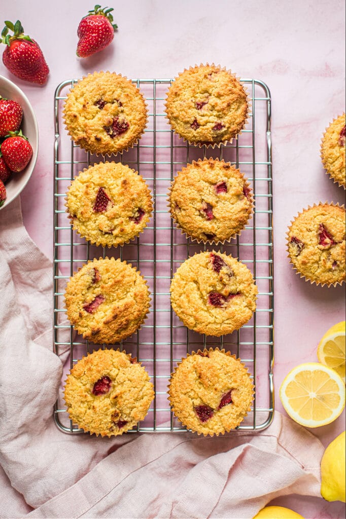 Strawberry Lemonade Muffins (Grain-Free)