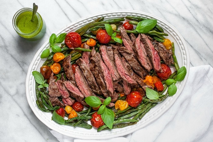 Skirt Steak with Green Beans, Tomatoes and Basil Vinaigrette ...