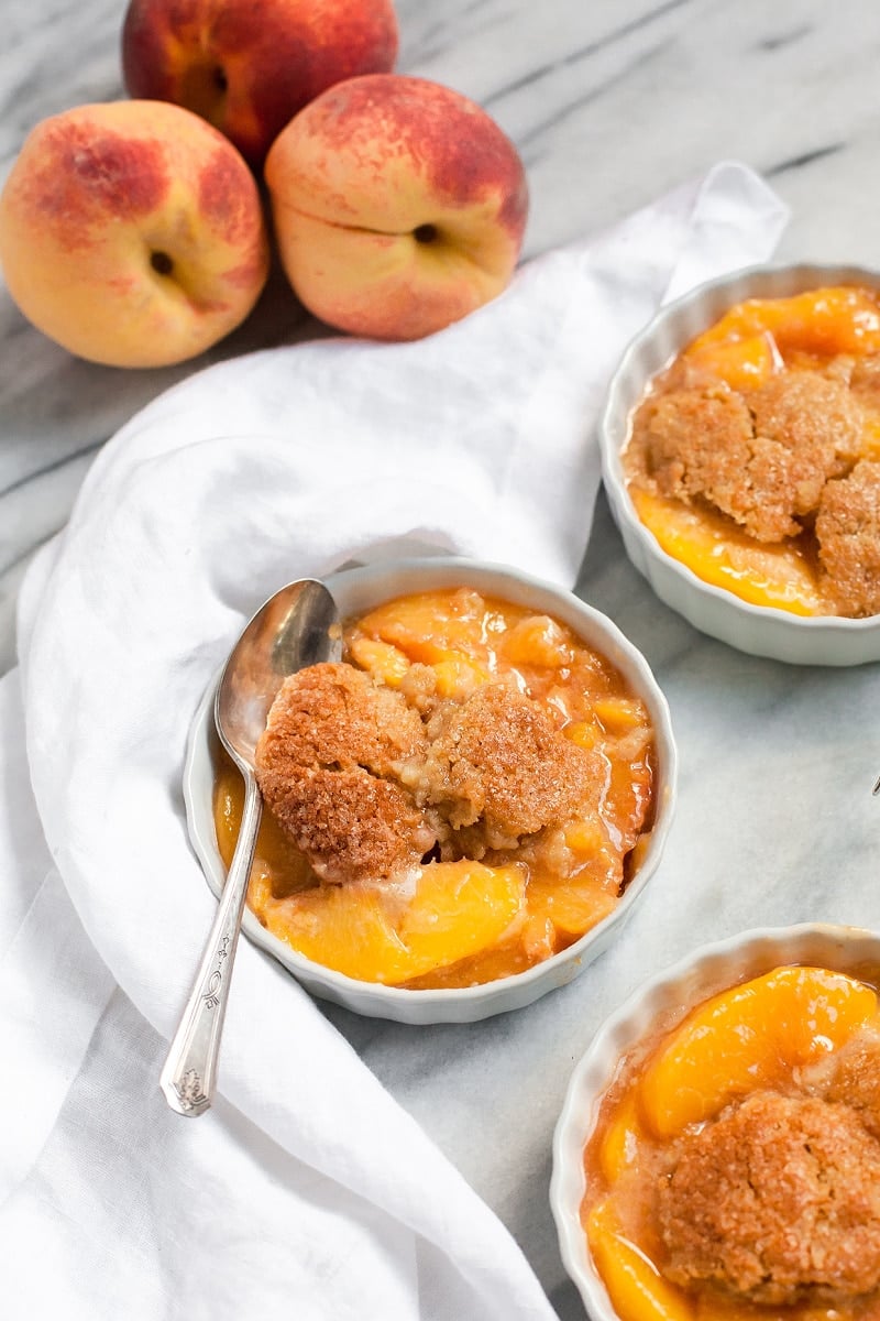Easy Peach Cobbler Recipe (Gluten-Free, Egg-Free)