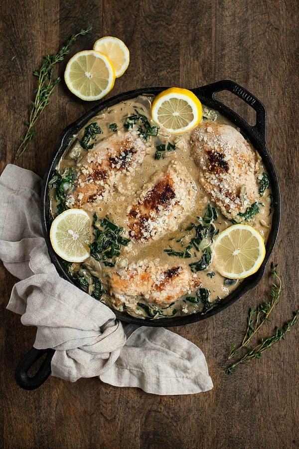 Creamy Lemon Chicken with Spinach and Artichokes