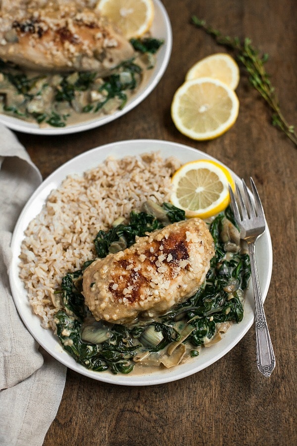 Creamy Lemon Chicken with Spinach and Artichokes (Grain-Free)