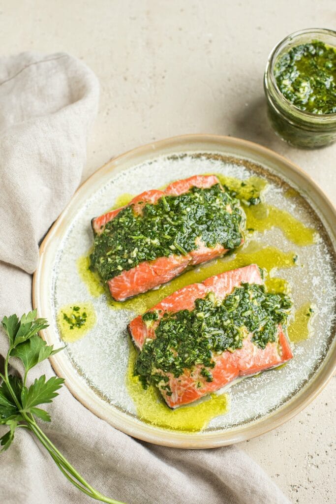 Roasted Salmon with Chimichurri (Grain-Free, Paleo)