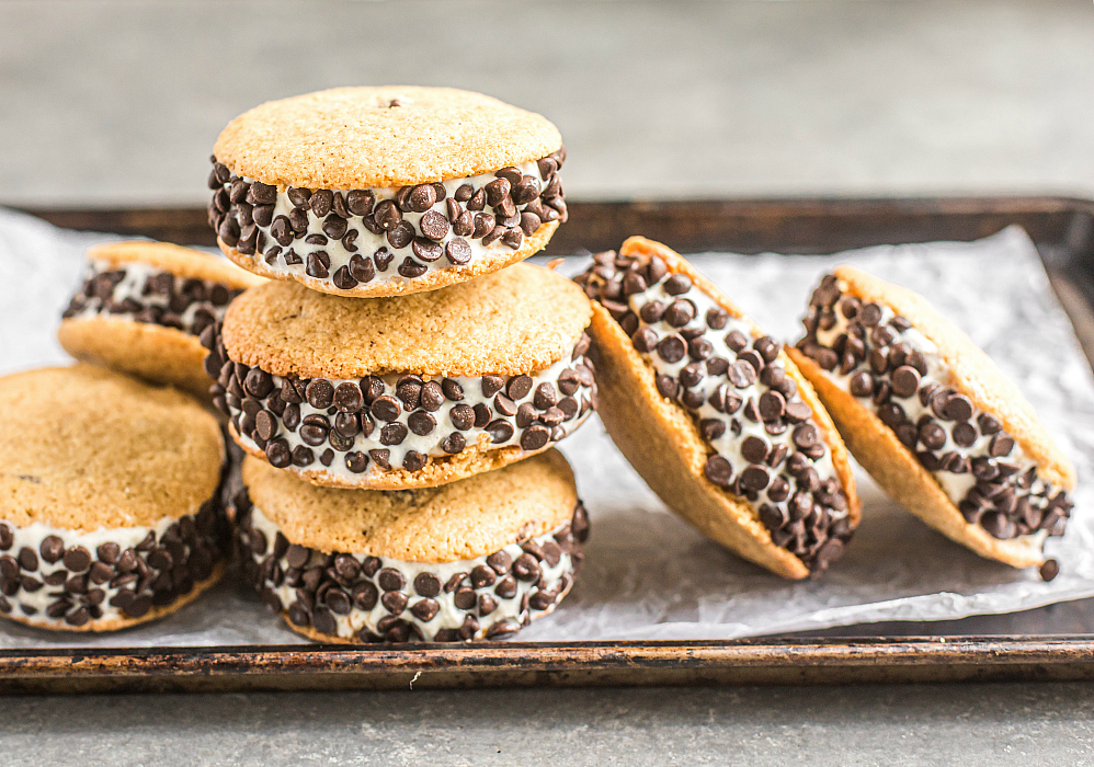 Gluten Free Chocolate Chip Cookie Ice Cream Sandwiches - gfJules makes it  easy