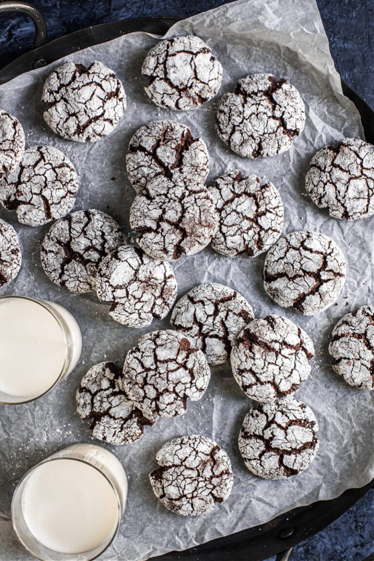Chocolate Crinkle Cookies (Gluten-Free, Grain-Free) - Deliciously Organic